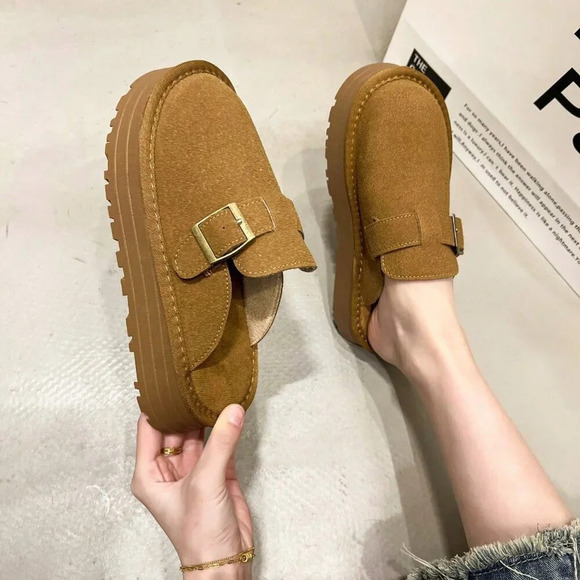 Camel Casual Women's Thick Sole Suede Leather Shoes - Picture 3 of 6